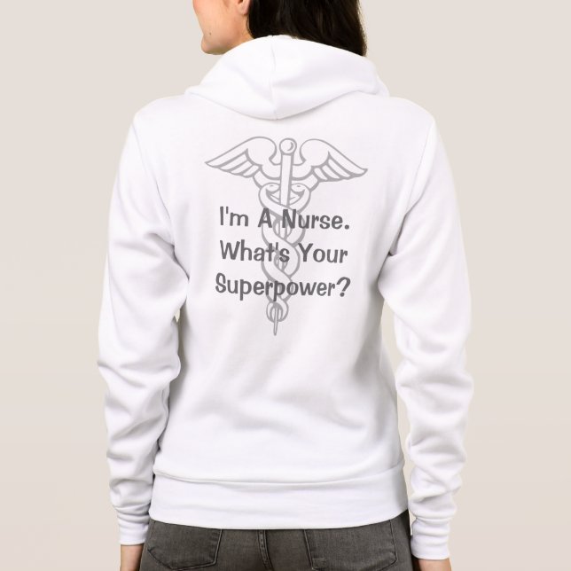 Sudadera con capucha estupenda de la enfermera con (Reverso)
