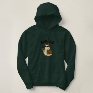 Sudadera con capucha fantasma estampada con leopar