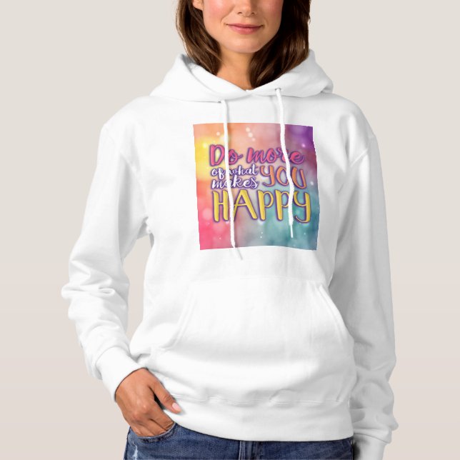 Sudadera con capucha feliz de la cita (Anverso)