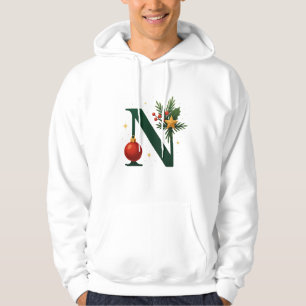 Sudadera con capucha festiva de letra N para adult