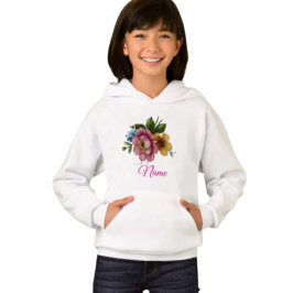 Sudadera con capucha floral inspirada en porcelana
