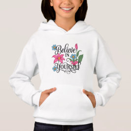 Sudadera con capucha floral inspiradora para niños
