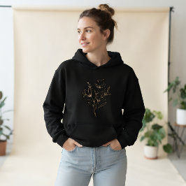 Sudadera con capucha floral minimalista y camiseta