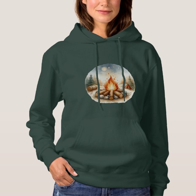 Sudadera con capucha Forest Green Campfire ! (Anverso)