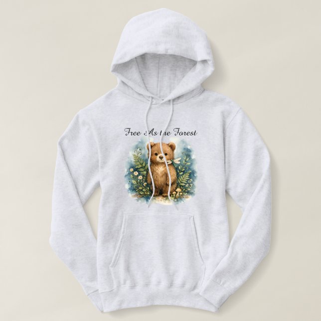Sudadera con capucha Free As the Forest Bear - Bos (Diseño del anverso)