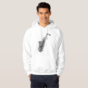 Sudadera con capucha fresca del saxofón