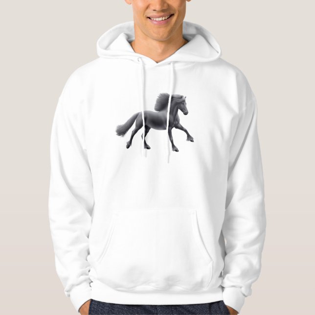 Sudadera con capucha frisia negra del semental (Anverso)