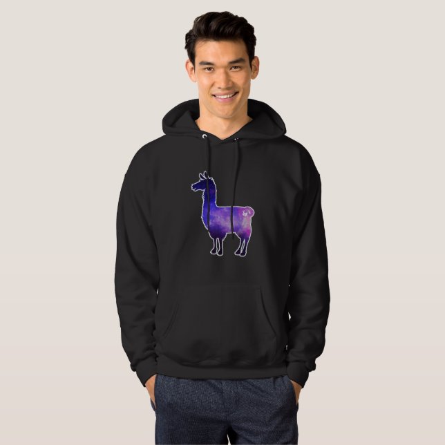 Sudadera con capucha galáctica de la llama (Anverso completo)