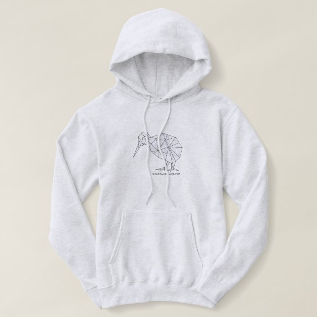 Sudadera con capucha geométrica del pájaro del (Diseño del anverso)