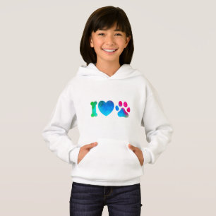 Sudadera con capucha Girls' I Love Pets Heart Pat