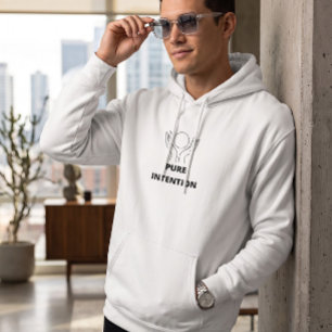 Sudadera con capucha gráfica blanca de intención p