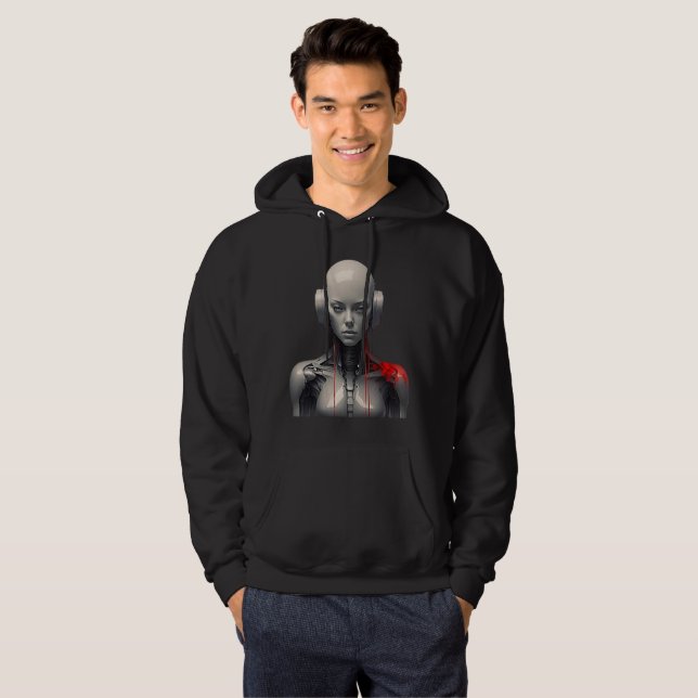 Sudadera con capucha gráfica de android ciborgue c (Anverso completo)