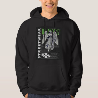Sudadera con capucha gráfica de ángel urbano calle
