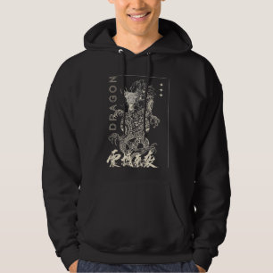 Sudadera con capucha gráfica de dragón para hombre