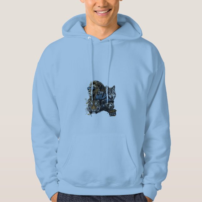 Sudadera con capucha gráfica de lobo león tigre (Anverso)