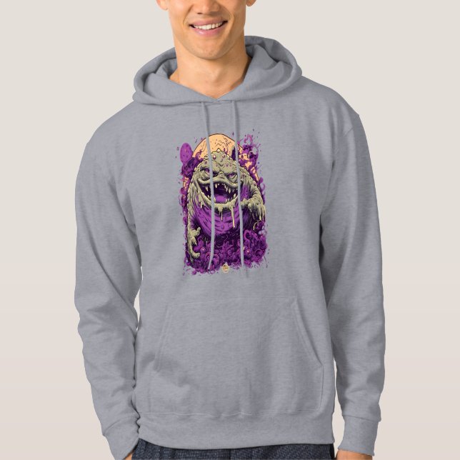 Sudadera con capucha gráfica de monstruo púrpura d (Anverso)