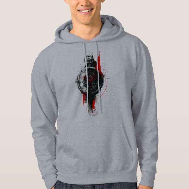Sudadera con capucha gráfica de reloj de bolsillo  (Anverso)
