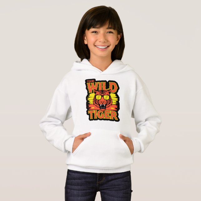 Sudadera con capucha gráfica de Tigre Salvaje para (Anverso completo)