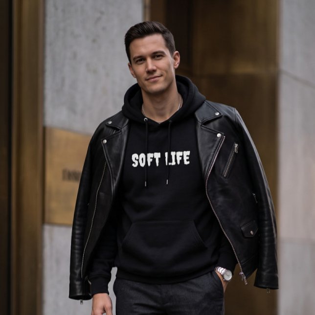 Sudadera con capucha gráfica negra Soft Life | Min (Subido por el creador)