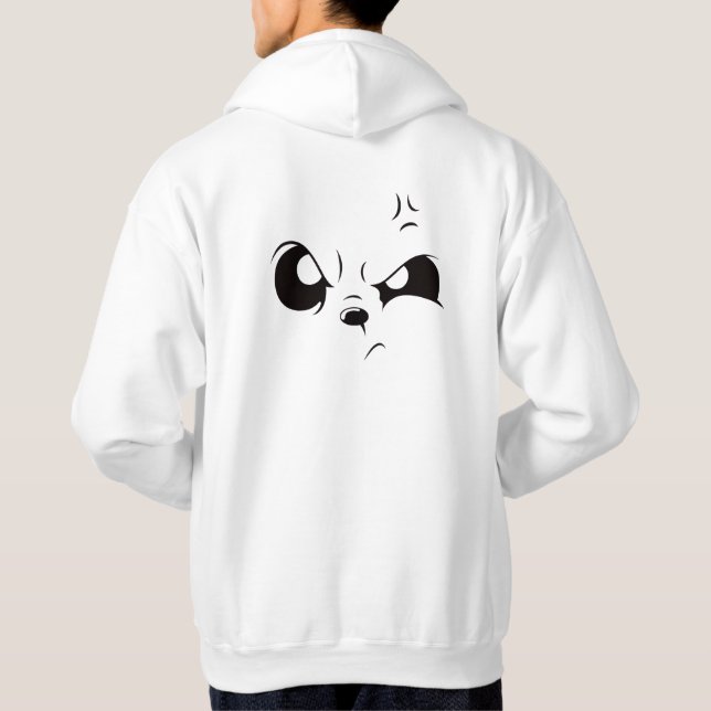 Sudadera con capucha grande y blanca con cara de p (Reverso)