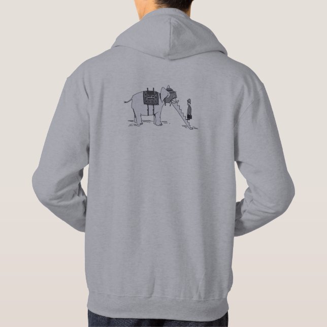 Sudadera con capucha gris para hombres de Elephant (Reverso)