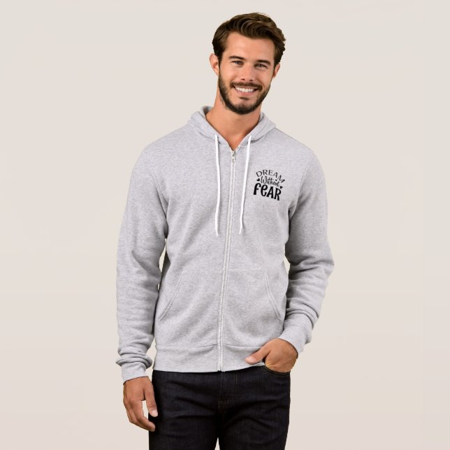 Sudadera con capucha gris para hombres motivaciona (Anverso completo)