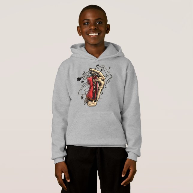 Sudadera con capucha gris para hombres y mujeres | (Anverso completo)
