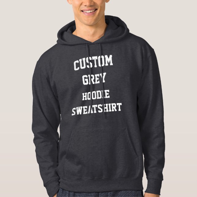 Sudadera con capucha gris personalizada para hombr (Anverso)
