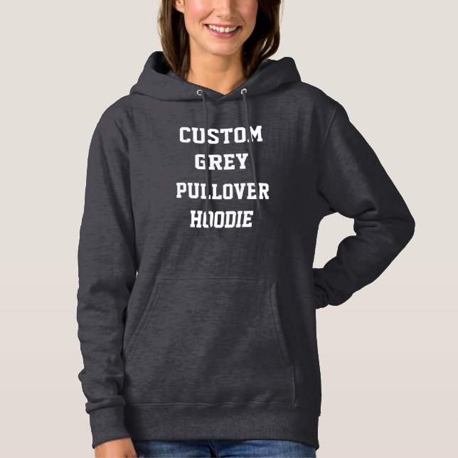 Sudadera con capucha gris personalizada para mujer (Anverso)