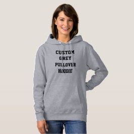 Sudadera con capucha gris personalizada para mujer