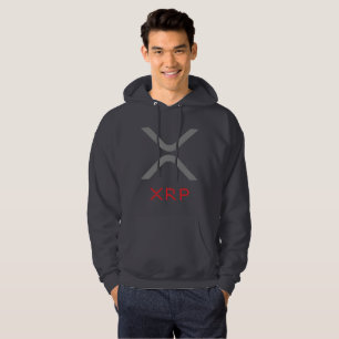 Sudadera con capucha gris y roja de la ondulación