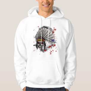 Sudadera con capucha india del cráneo