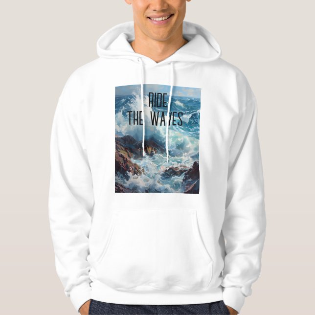 Sudadera con capucha inspirada en el océano 'Ride  (Anverso)