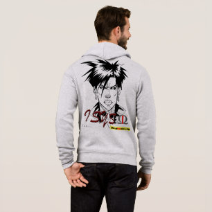 sudadera con capucha isys omega blanca y gris