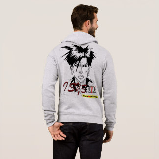 sudadera con capucha isys omega blanca y gris