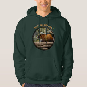 Sudadera con capucha "Just Paws and Chill" de oso