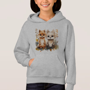 Sudadera con capucha juvenil de animalitos del bos