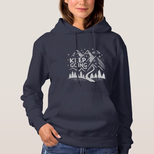 Sudadera con capucha Keep Going Mountain – Geométr (Anverso)
