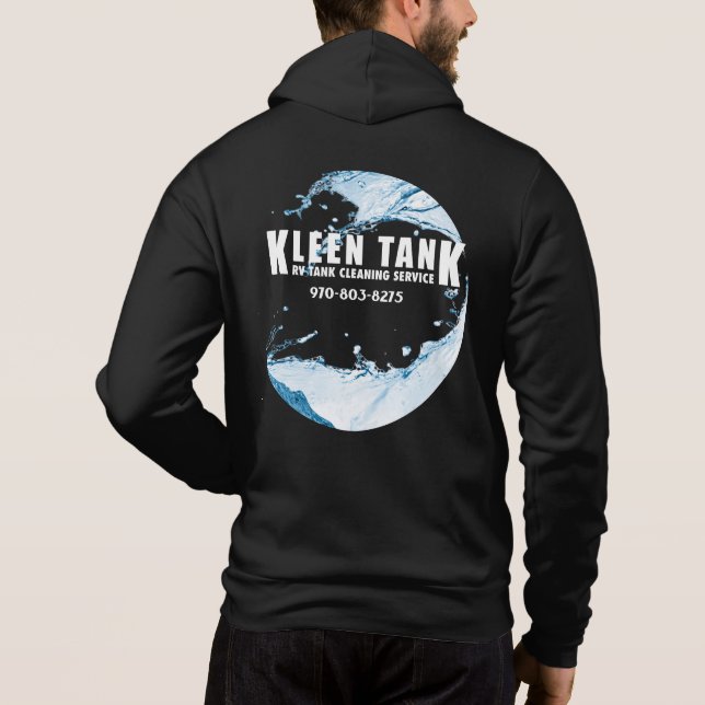 Sudadera con capucha Kleen Tank azul con diseño tr (Reverso)