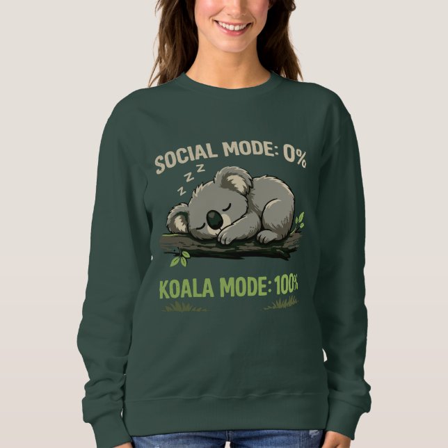Sudadera con capucha Koala Mode Funny Introvert (Anverso)
