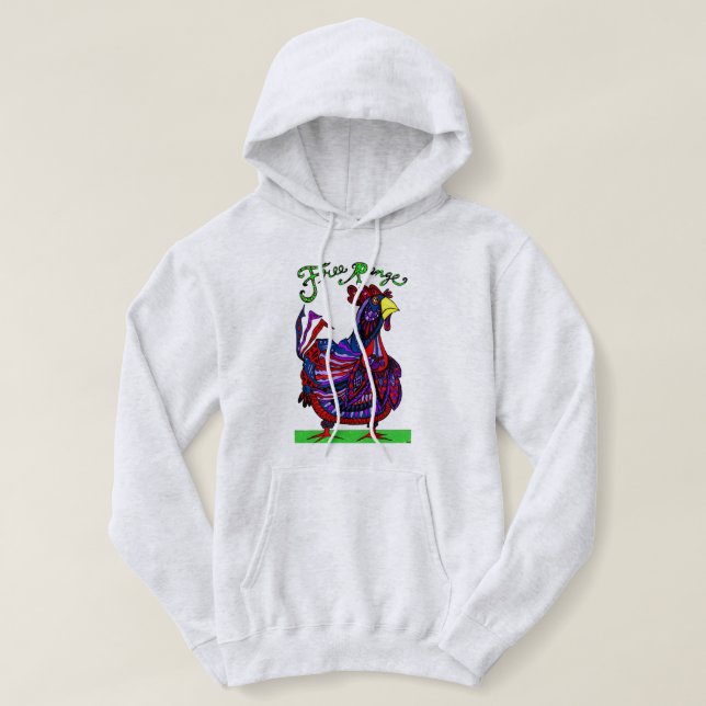 Sudadera con capucha libre del gallo de la gama (Diseño del anverso)