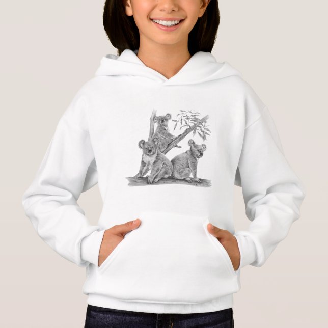 Sudadera con capucha linda de los osos de koala (Anverso)
