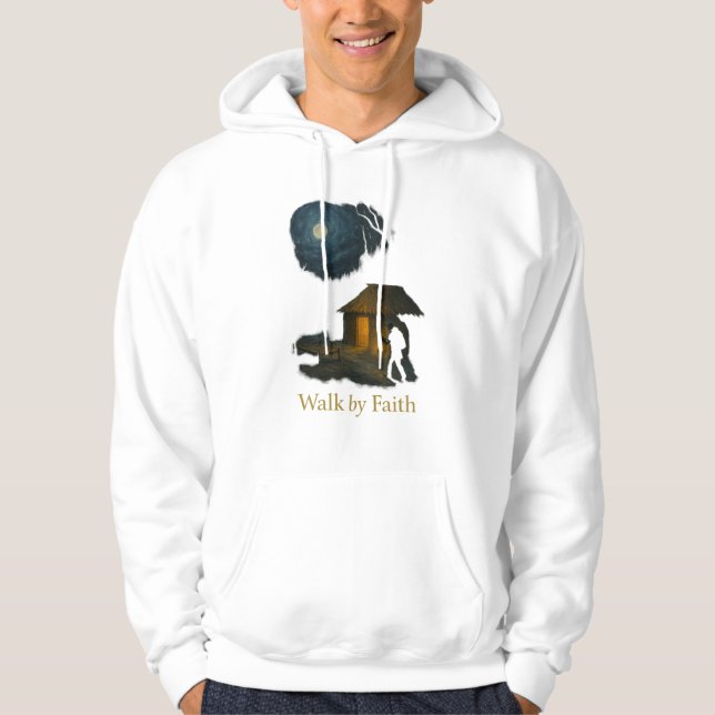 Sudadera con capucha Linterna Caminar por la Fe (Anverso)