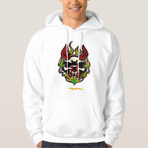 Sudadera con capucha llameante del cráneo