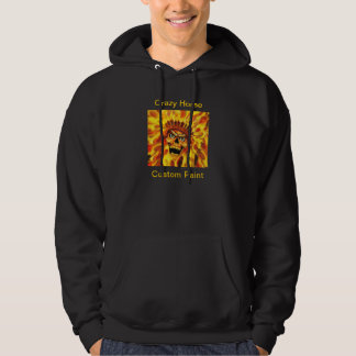 Sudadera con capucha llameante del jefe del cráneo