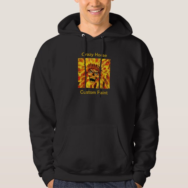 Sudadera con capucha llameante del jefe del cráneo (Anverso)
