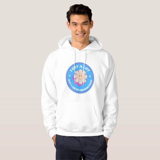 Sudadera con capucha: Lloro mucho pero soy muy pro (Anverso completo)