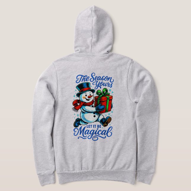 Sudadera con capucha mágica de Navidad con copos d (Distribución Reverso )