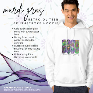 Sudadera con capucha Mardi Gras Retro Glitter Brus