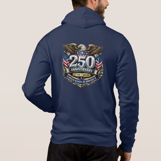 Sudadera con capucha Mens USA 250th Anniversary (Reverso)